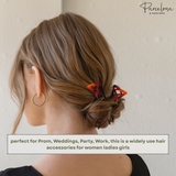 Parcelona French Princess Large Shell Chignon Bun Hair Updo U Stick Pin 2 Pieces