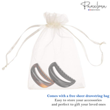 Parcelona French Thin Arch Cutout Medium 3" Hair Claw Clips for Women Set of 2