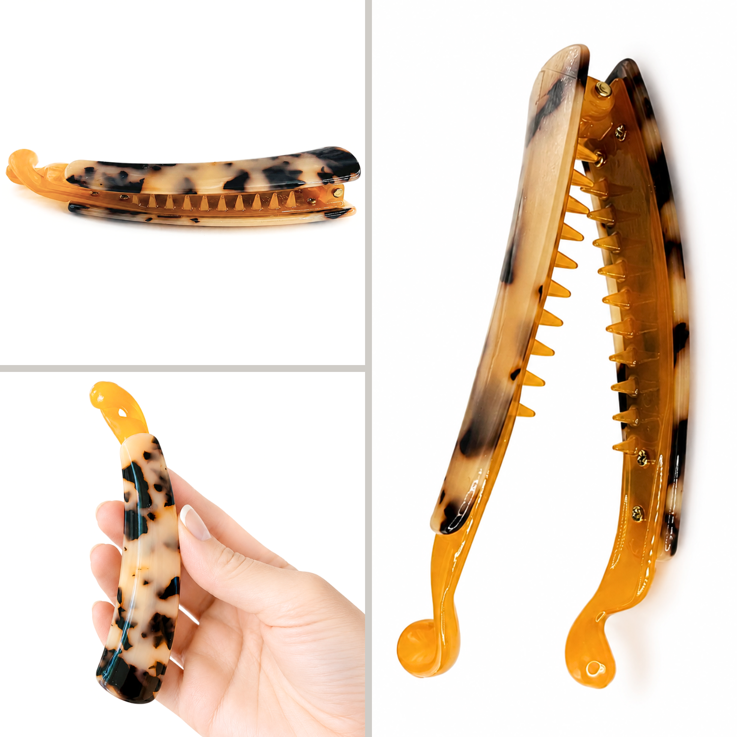 Moeni Curve Large 4 Inch Cellulose Acetate Banana Hair Clip for Women