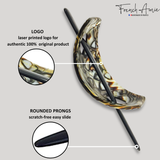 French Amie Oval Arch Handmade Celluloid Hair Bun Cover with Stick for Women