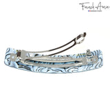 French Amie Long Rectangle Handmade Large Hair Barrette Clip for Women N Girls