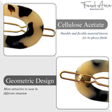 French Amie Mini Oval 2” Celluloid Handmade Snap Tige Boule Hair Clips