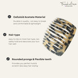 French Amie Fab 13 Teeth Medium Handmade Celluloid Side Hair Comb for Women