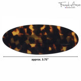 French Amie Fine Oval Medium Celluloid Handmade Automatic Hair Clip Barrette