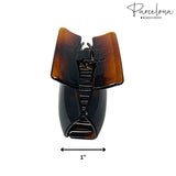 Parcelona French Oblong Shell Medium Celluloid Jaw Hair Claw Clip Clutcher