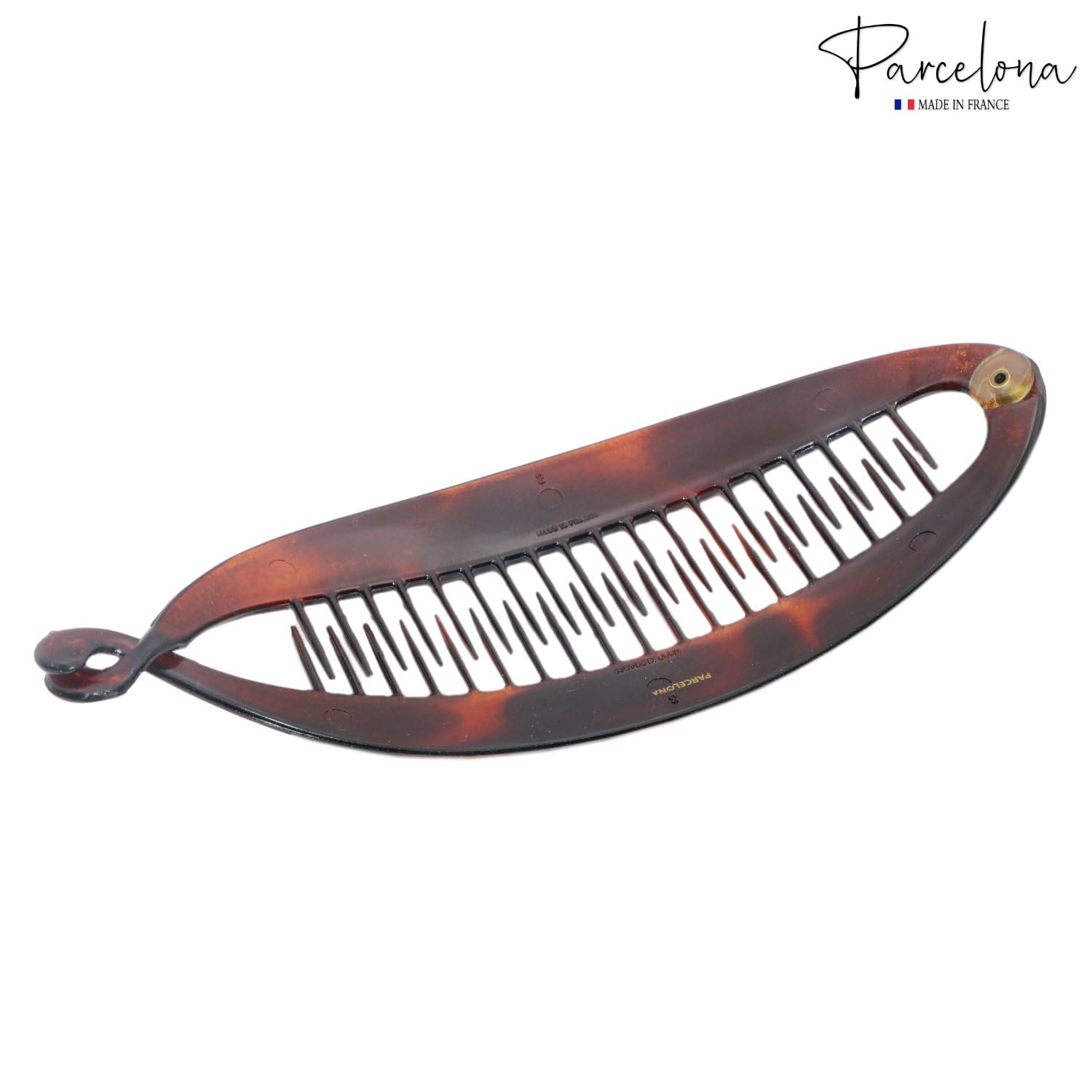 Parcelona French Narrow Large 6 1/2" Shell Cellulose Banana Hair Clip
