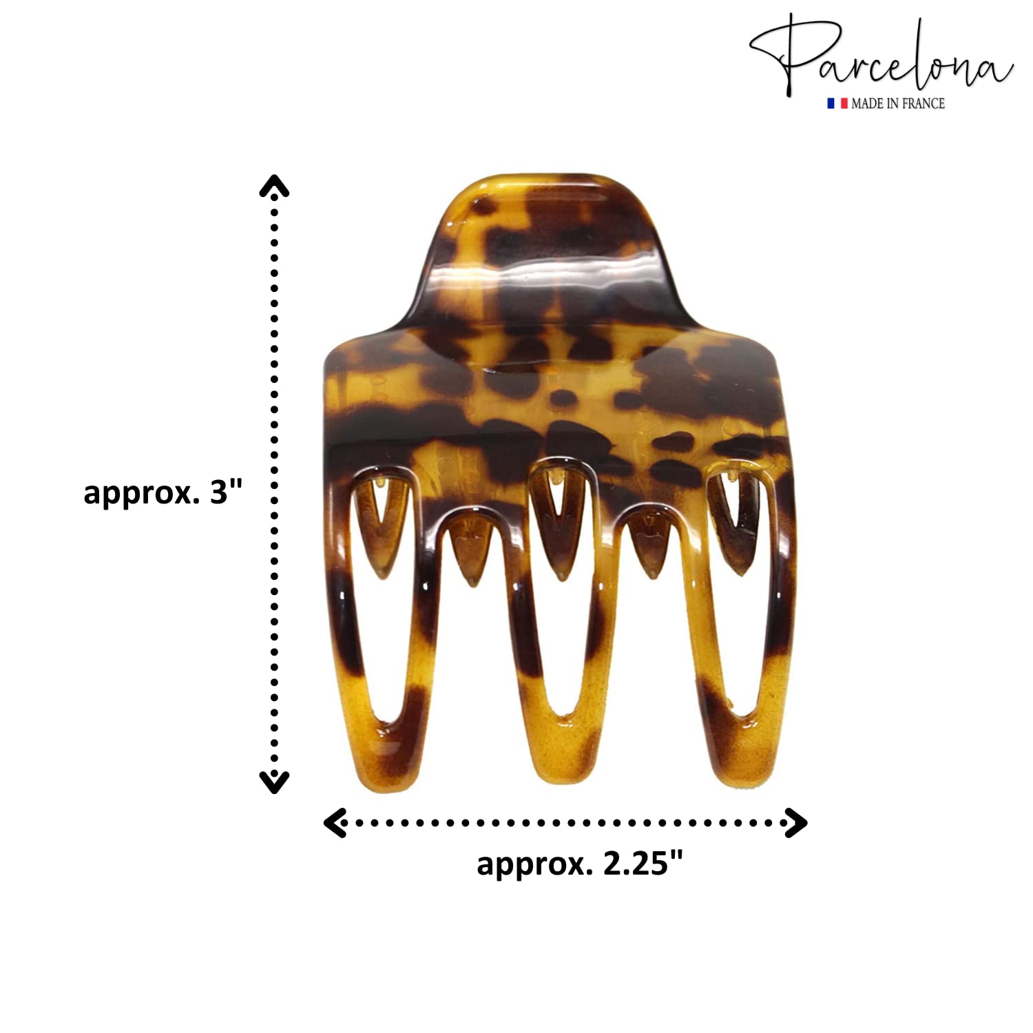 Parcelona French Wide Paw Medium Cellulose Side Slide Yoga Hair Claw for Women