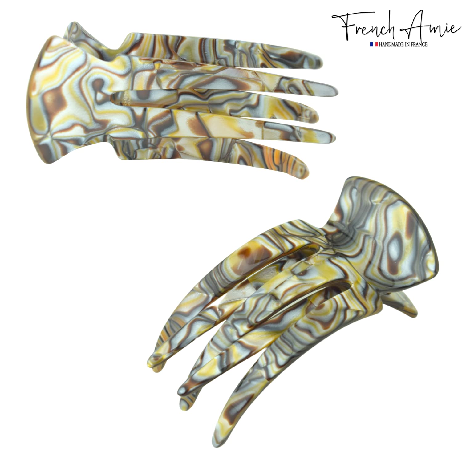 French Amie Pelican Small Cellulose Handmade No Slip Grip Hair Claw for Women