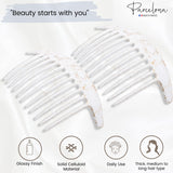 Parcelona French Tapered Edge 11 Teeth Side Hair Combs for Women & Girls (2Pcs)