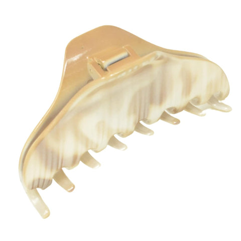 Parcelona France Medium Ivory Beige Narrow Thin Jaw Hair Claw Clip