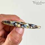 French Amie Narrow Oblong Small Hair Clip - Tige Boule Women Barrette Set Of 2