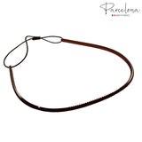 Parcelona French Flexi Bandeau Tie Shell Celluloid Set of 2 Thin hair Headband