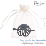 Parcelona French Radial 3.5" Celluloid Chignon Hair Slide Pin Thru Bun Cover