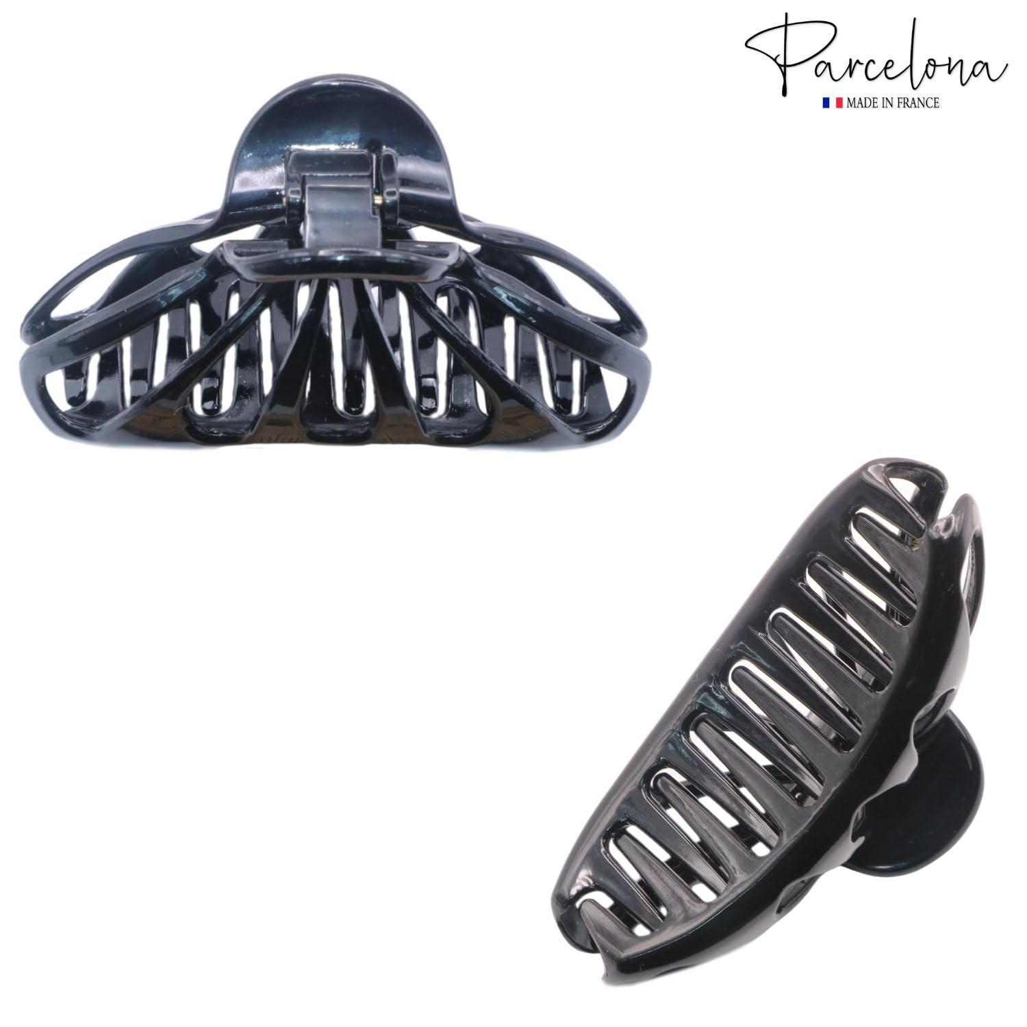 Parcelona French Rain Drop 4" Large Cellulose Jaw Hair Claw for Women