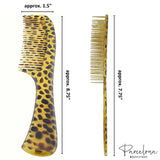 Parcelona French Leopard Print Large Brush Hair Combs for Women & Girls