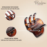 Parcelona French Classic Large Pony Celluloid Jaw Hair Claw for Women and Girls