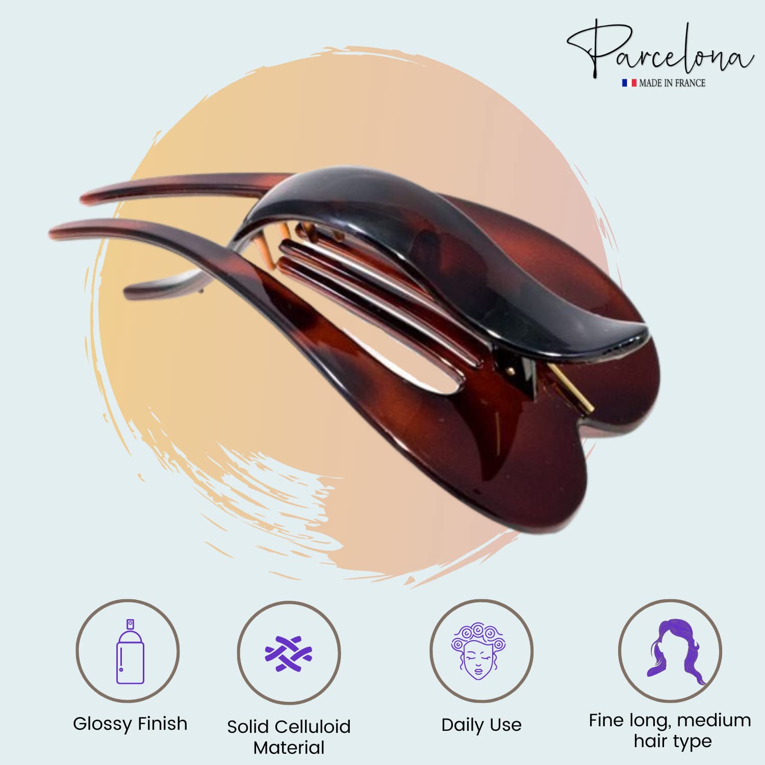 Parcelona French Pelican Large 5 Inches Side Slide Hair Claw Clip Clamp Clutcher