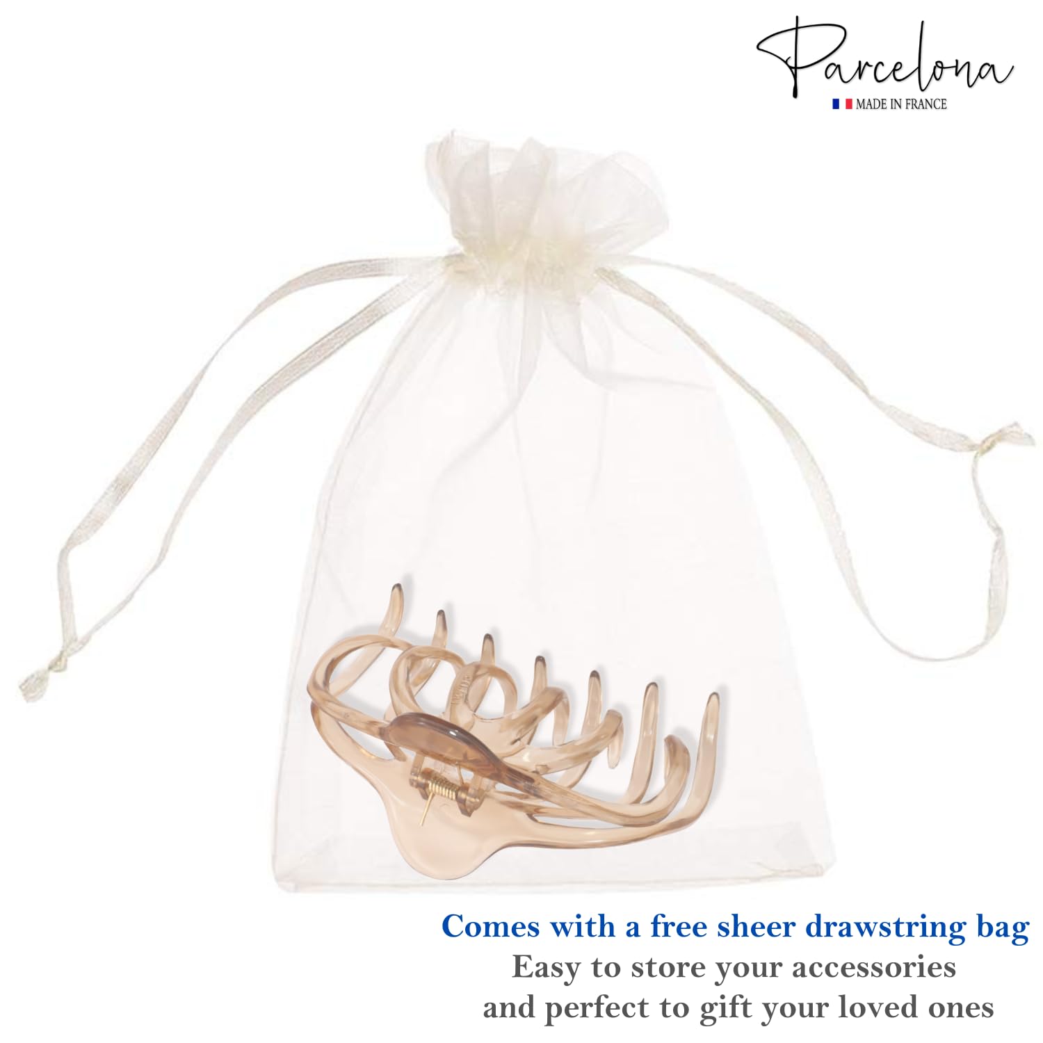 Parcelona French Dendrite Medium Cellulose Jaw Hair Claw for Women and Girls