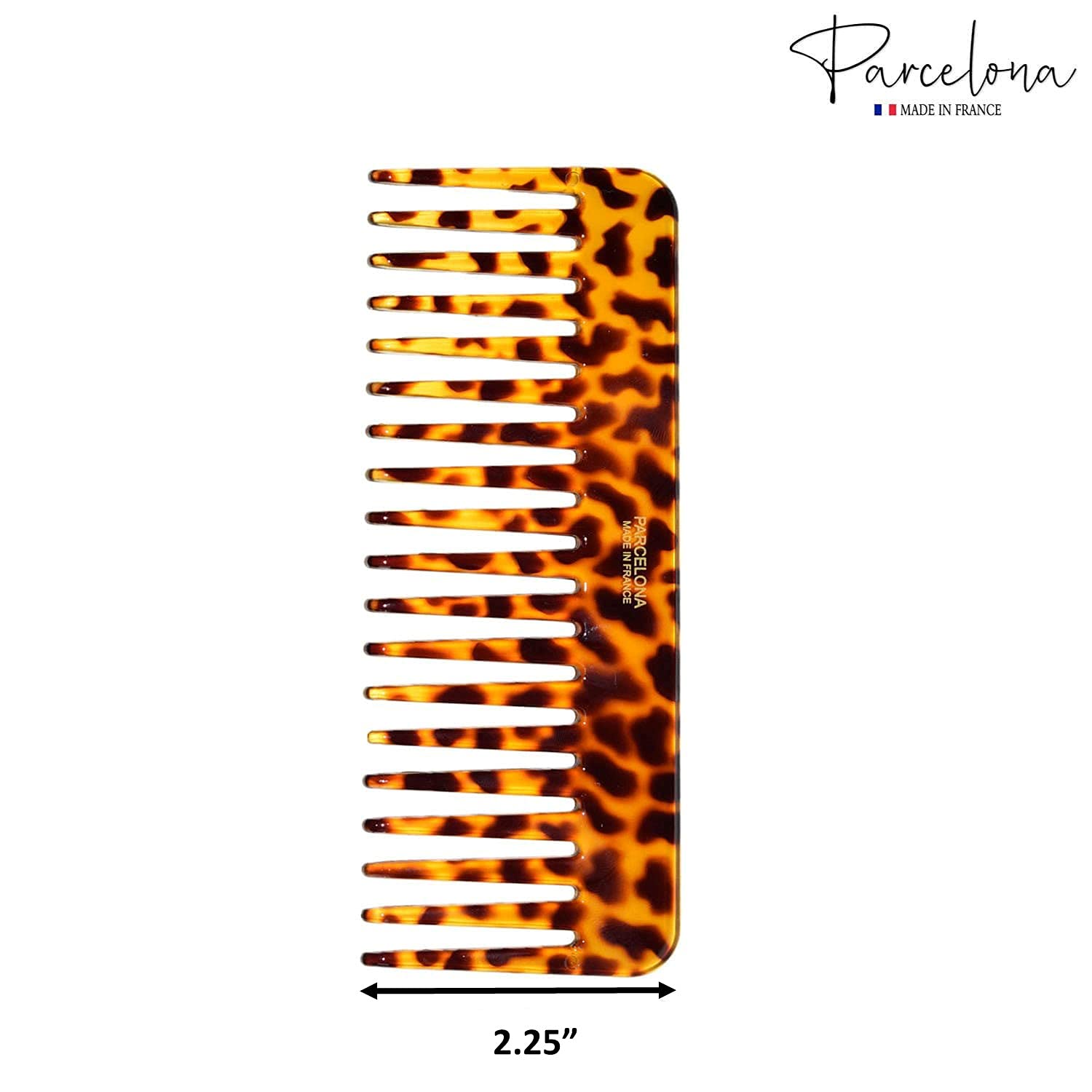 Parcelona French Wide Detangle Large Cellulose Hair Comb for Women and Girls