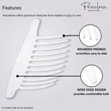 Parcelona French Tapered Edge 11 Teeth Side Hair Combs for Women & Girls (2Pcs)