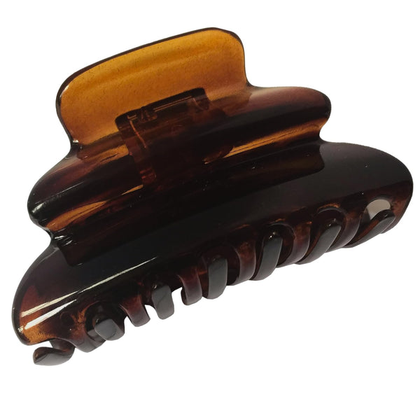 Parcelona French Crumpled Fat Medium Shell Celluloid Jaw Hair Claw Clip Clutcher