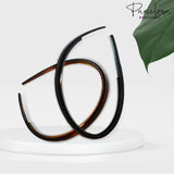 Parcelona French Thin Shell and Black Inner Teeth Nibs Hair Headband 2 Pcs