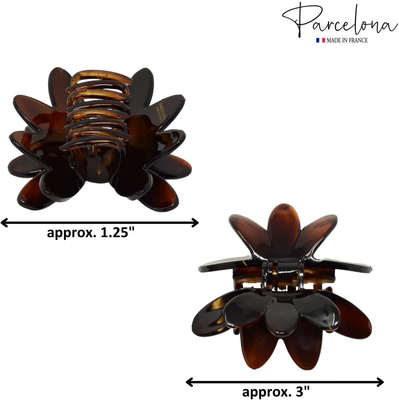 Parcelona French Butterfly 3" Medium Shell Cellulose Jaw Hair Claw for Women