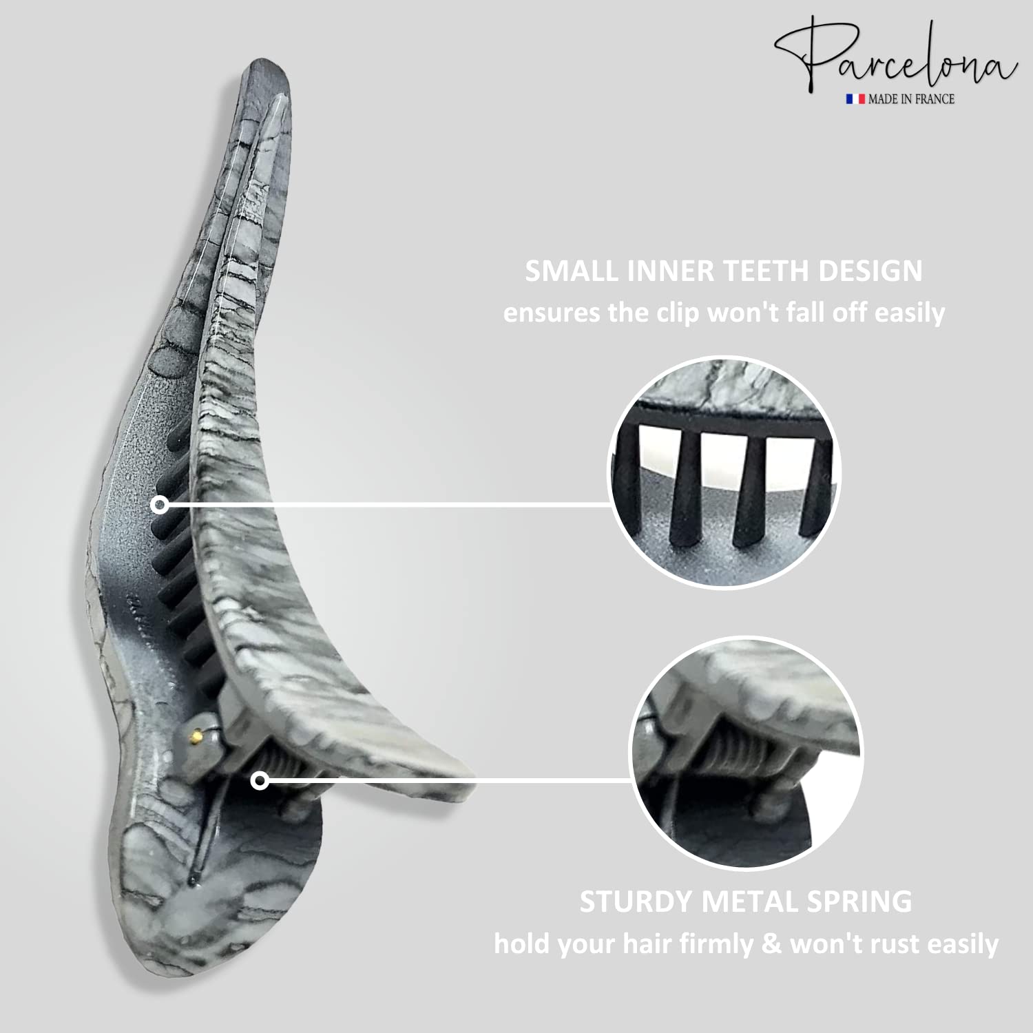 Parcelona French Brill Beak Large Cellulose Slide in Claw Clip Clamp for Women