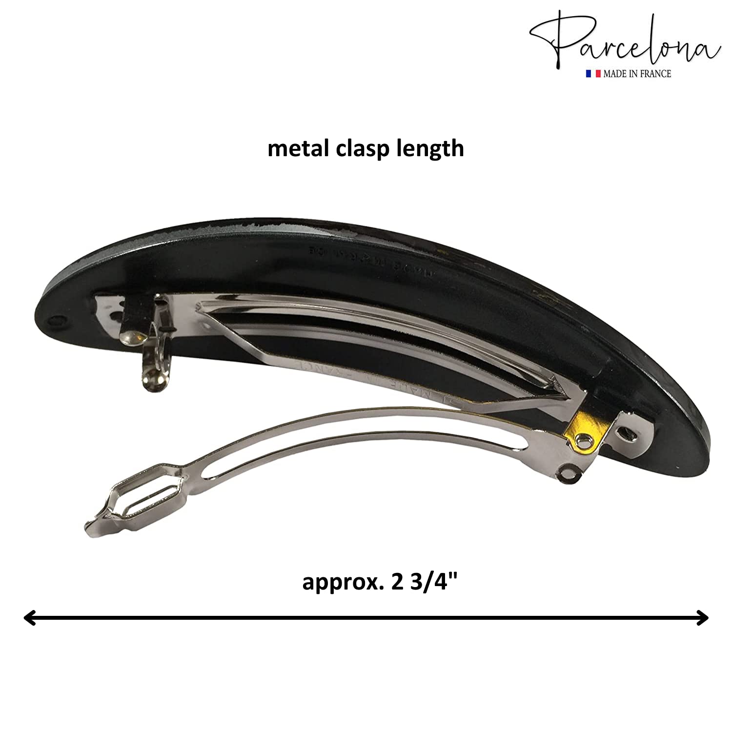 Parcelona French Oval Large 4" Cellulose Automatic Hair Barrette for Women