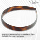 Parcelona French Wide 3/4" Tortoise Shell Celluloid Headband for Women and Girls