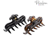 Parcelona French Sleek Grips Shell and Black Celluloid Medium Flexible Hair Claw