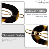 French Amie Mini Oval 2” Celluloid Handmade Snap Tige Boule Hair Clips