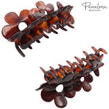 Parcelona French Flower Medium Tortoise Shell Jaw Hair Claw Clamp