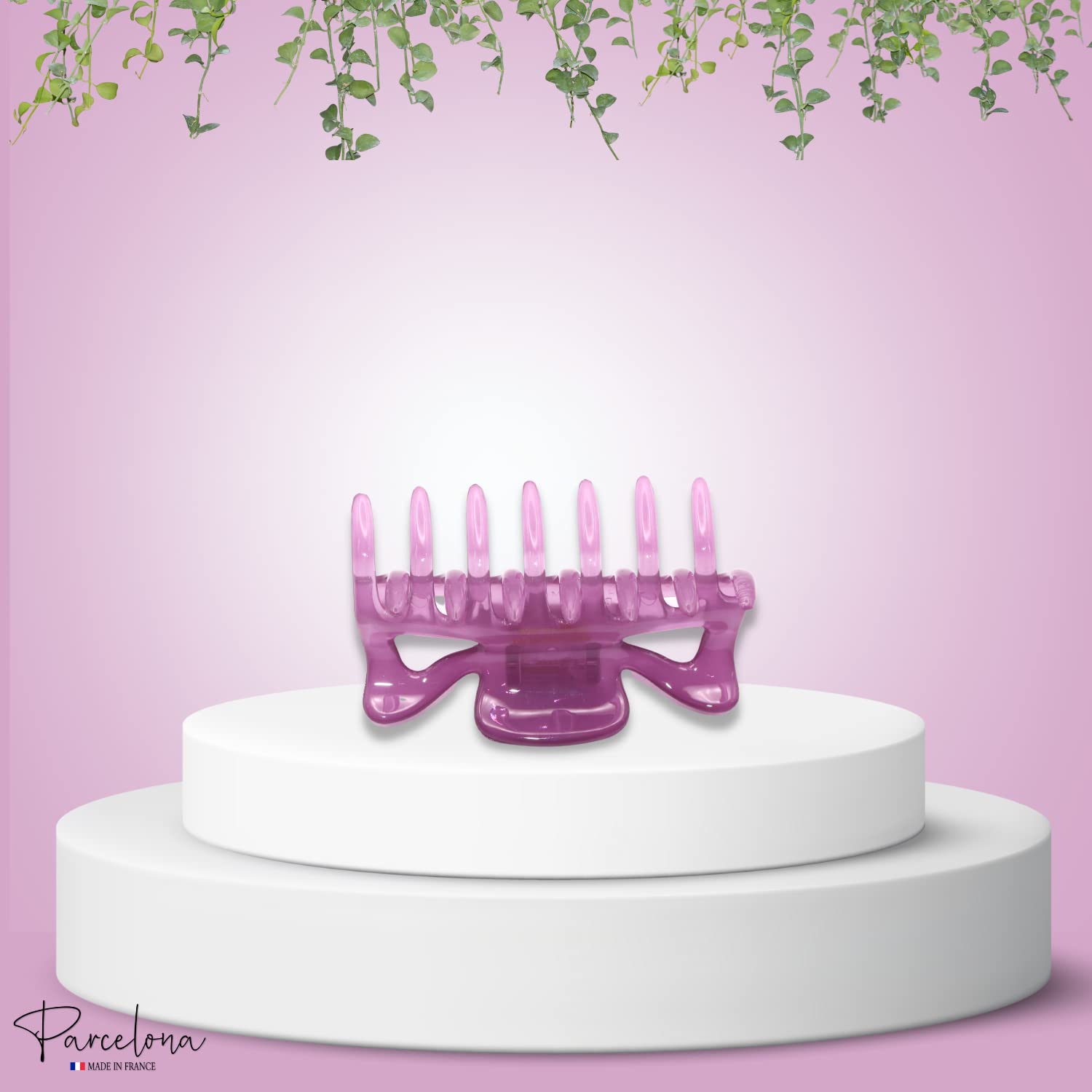 Parcelona French Classic 3" Medium Cellulose Covered Spring Hair Claw Clip