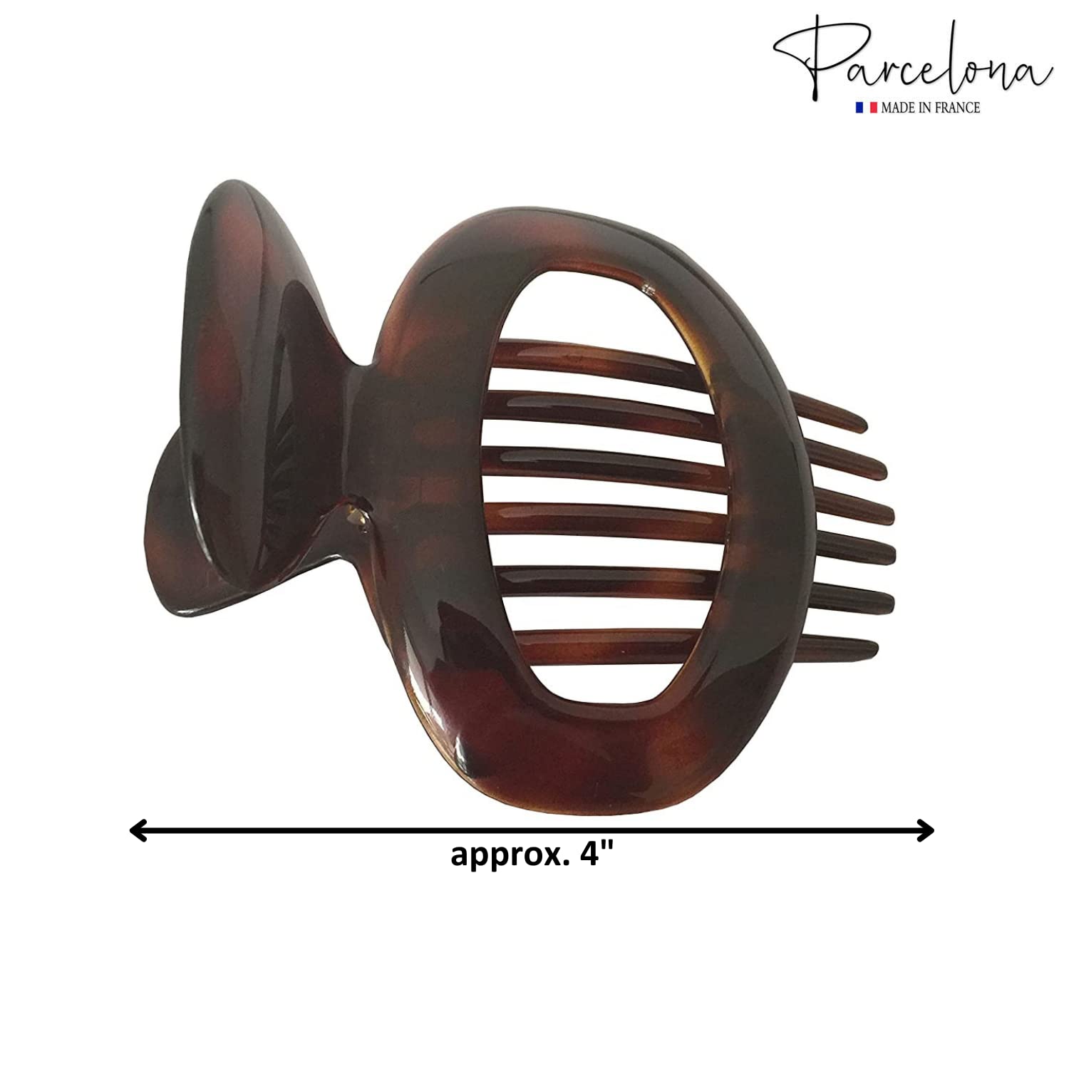 Parcelona French Duck Beak Oval Shell Cellulose Large Hair Claw for Women