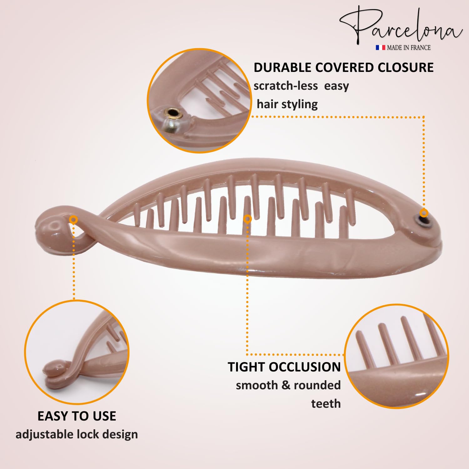 Parcelona French Effortless Mini Small Cellulose Banana Hair Clips(2 Pcs)