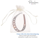 Parcelona French Round Chain Tortoise Shell Brown Celluloid Hair Headband