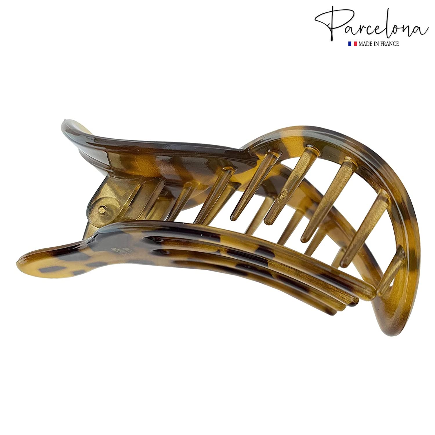Parcelona French Infinity Loop Medium 3” Cellulose Hair Claw for Women and Girls