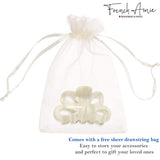 French Amie Flower Bloom 3" Handmade Celluloid No Slip Grip Hair Claw Clip