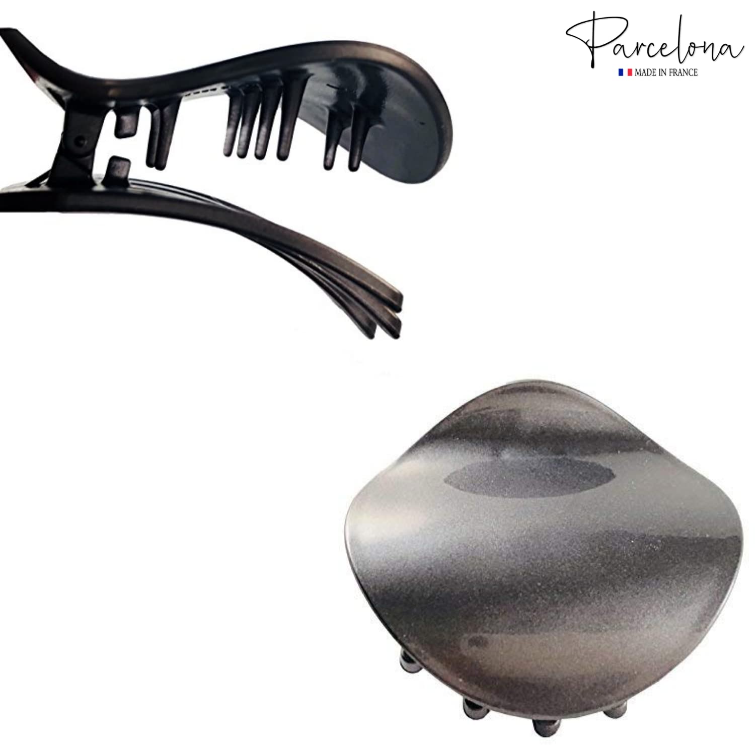 Parcelona French Onde Small 2 3/4" Cellulose Side Slide in Hair Claw for Women