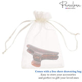Parcelona French Flat Salon Style Medium 3 1/4" Celluloid Hair Claw for Women