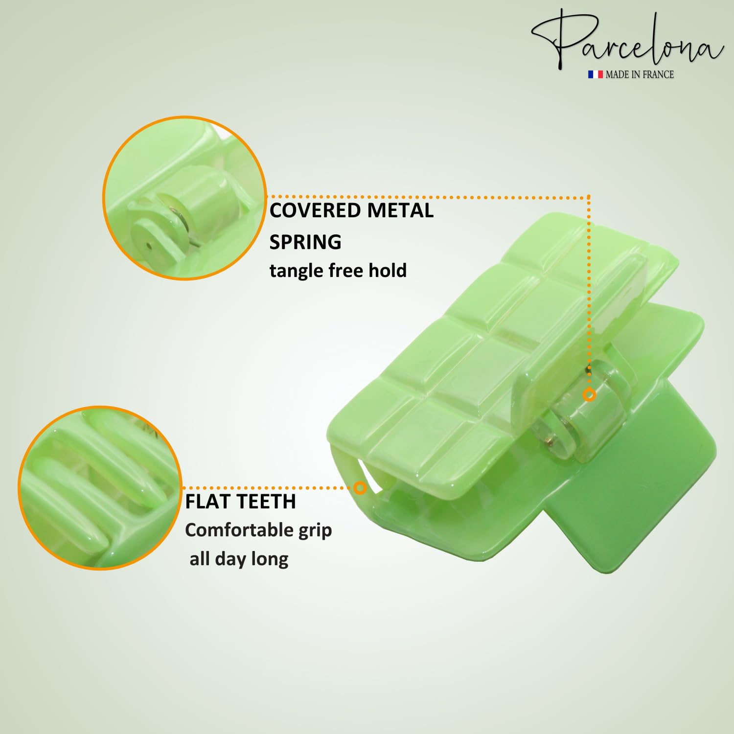 Parcelona French Checkered Small Cellulose Jaw Hair Claw Clamps for Women(2 Pcs)