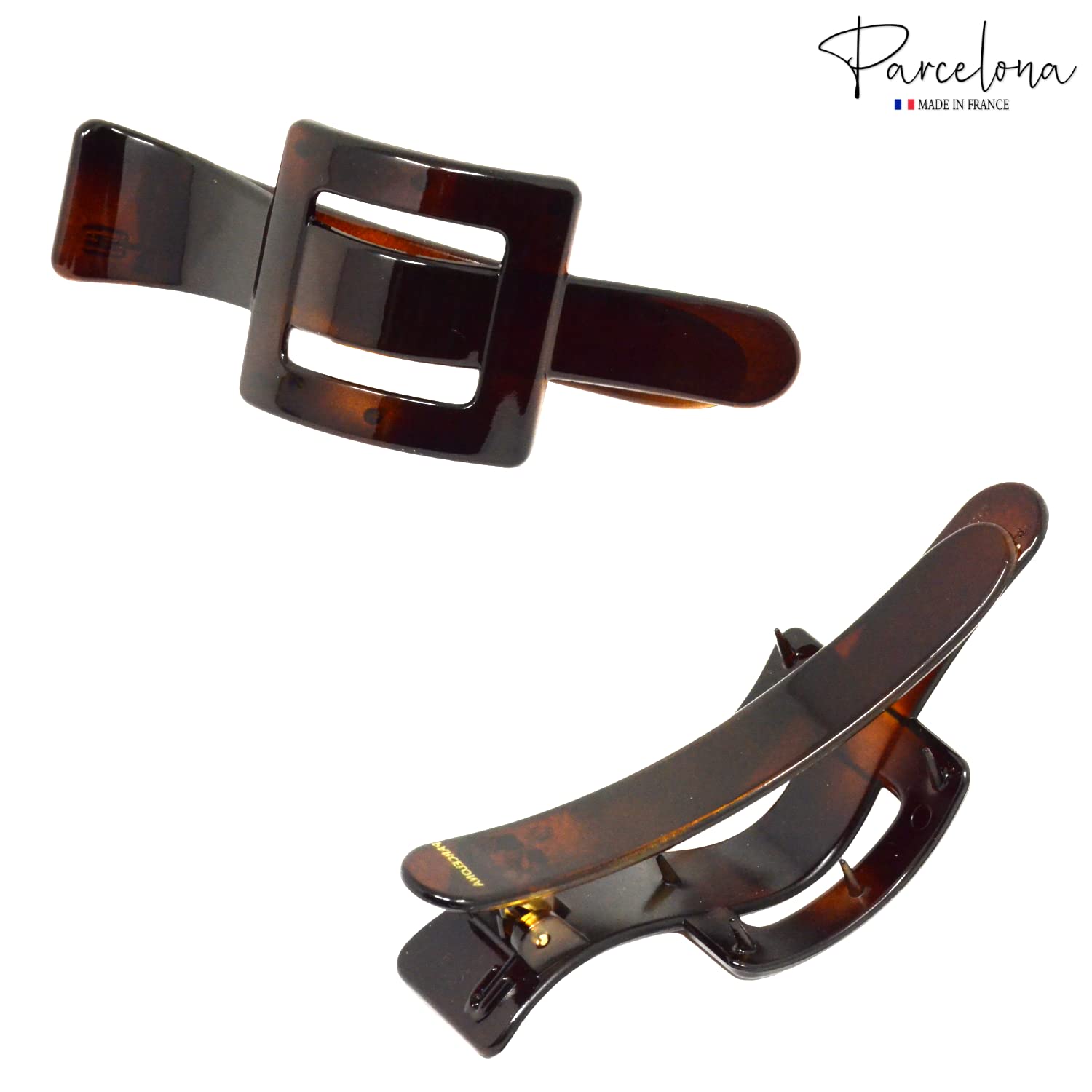 Parcelona French Large Spacer Shell Hair Clip Side Slider Jaw Claw Clip