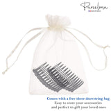 Parcelona French Twisted Edge Black 3” Set of 2 Flexible 13 teeth Side Hair Comb