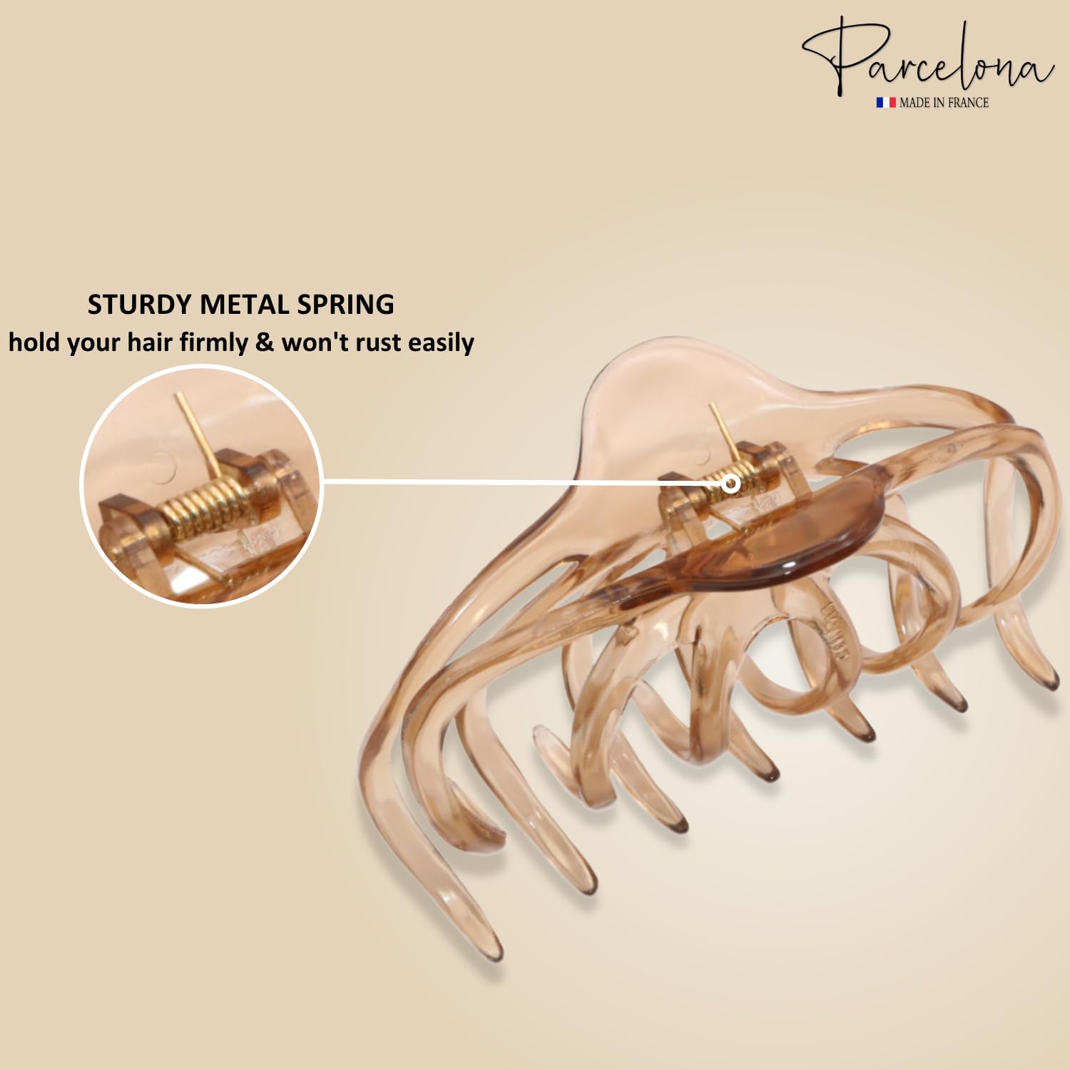 Parcelona French Dendrite Medium Cellulose Jaw Hair Claw for Women and Girls