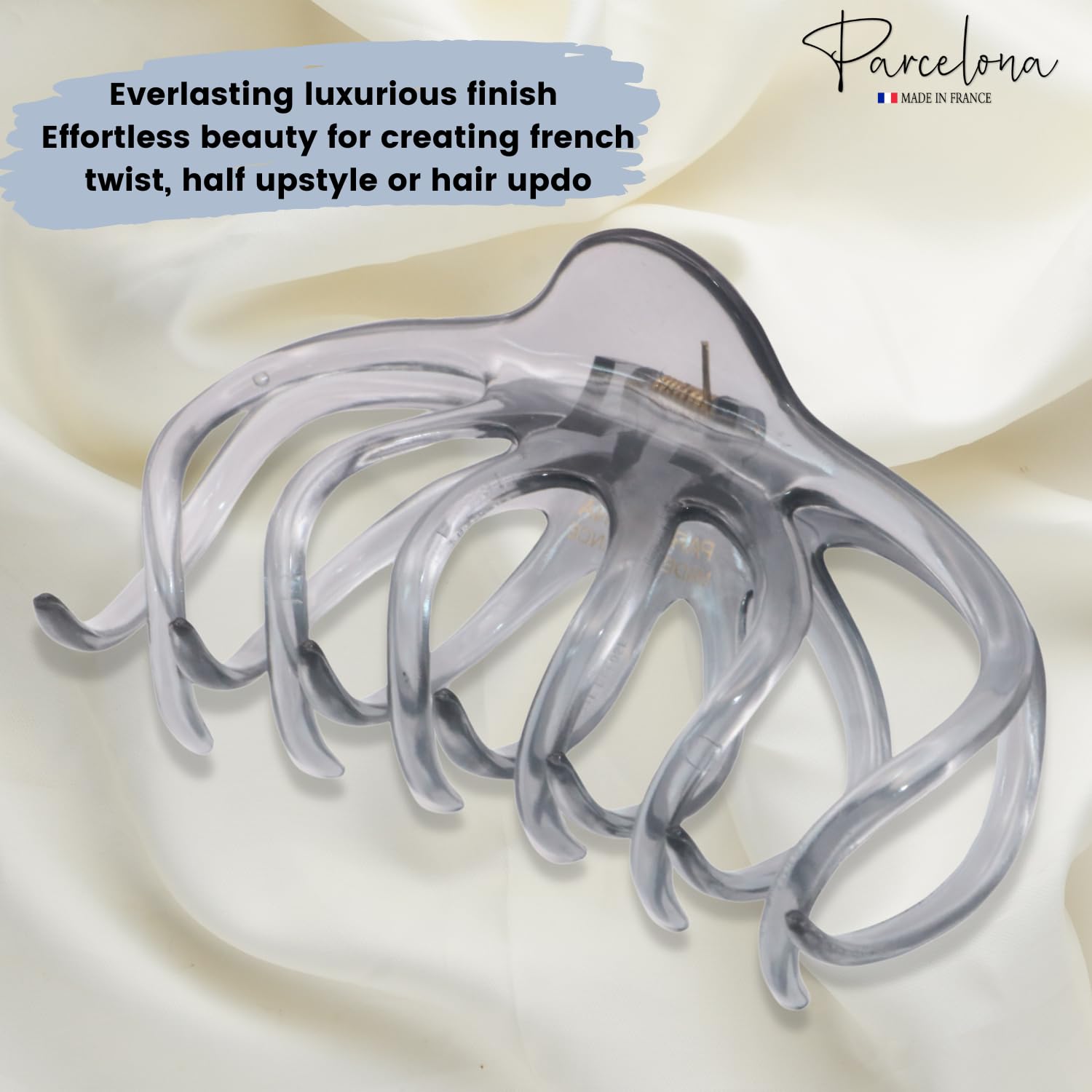 Parcelona French Dendrite Medium Cellulose Jaw Hair Claw for Women and Girls