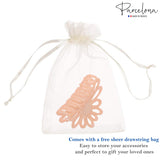 Parcelona French Plume Medium 3" Celluloid Acetate Hair Claw for Women and Girls