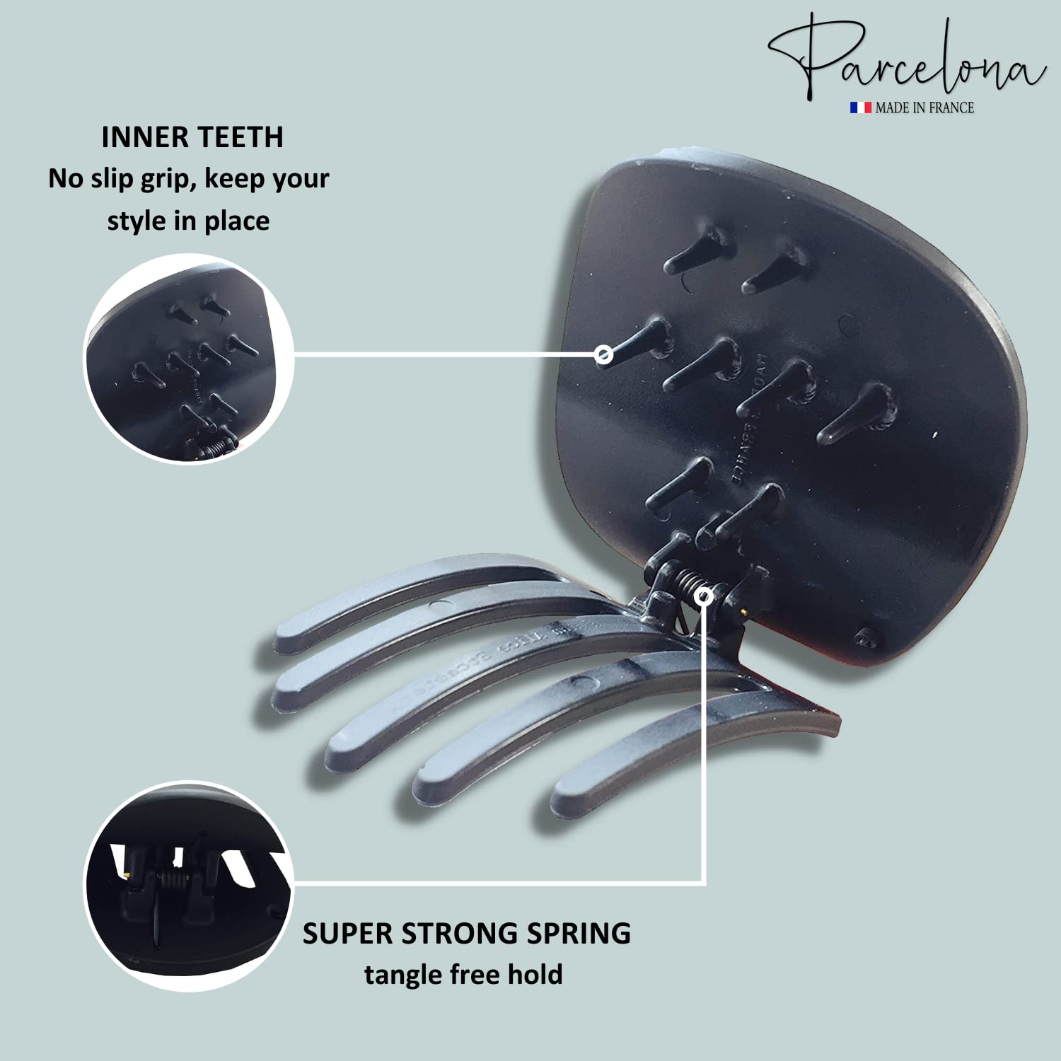 Parcelona French Onde Small 2 3/4" Cellulose Side Slide in Hair Claw for Women