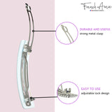 French Amie Long Rectangle Handmade Large Hair Barrette Clip for Women N Girls