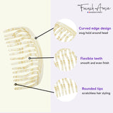 French Amie Handmade Large Tokyo and Ivory Celluloid 15 Teeth Side Hair Comb